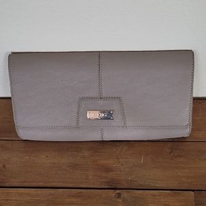 BCBG gray clutch